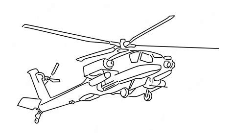 Premium Vector | Line art of helicopter