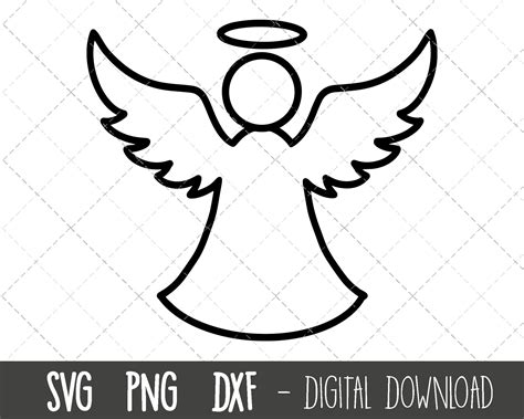 Christmas Angel Outline Clip Art