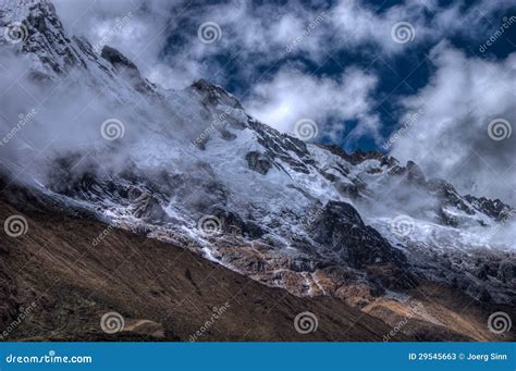 Salcantay Mountain on the Trail in HDR Stock Image - Image of lakeland ...