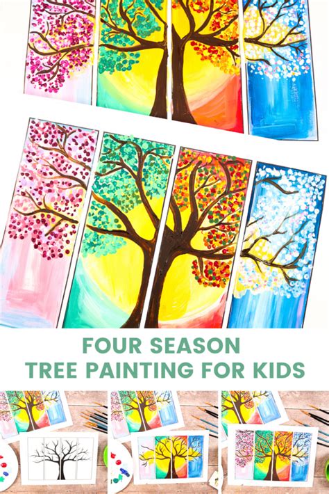 tree showing four seasons drawing - Noel Elithe