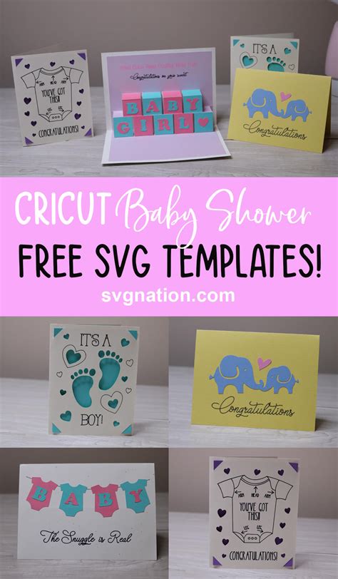 Cricut Baby Shower Card - Free Baby Shower SVG Files | Cricut baby ...