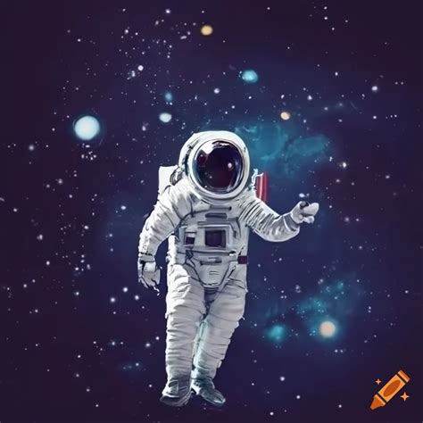 Astronaut floating in space on Craiyon