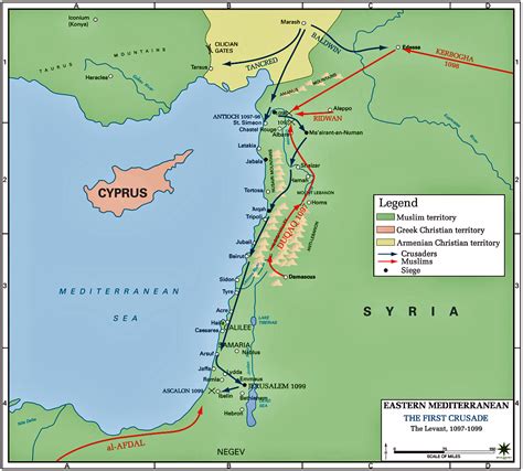 Map of the Levant 1097-1099