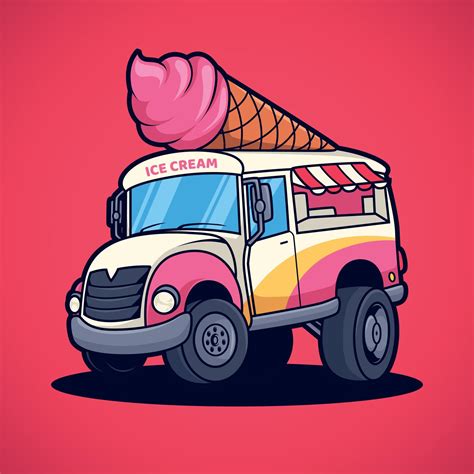 Ice cream truck cartoon 6520147 Vector Art at Vecteezy