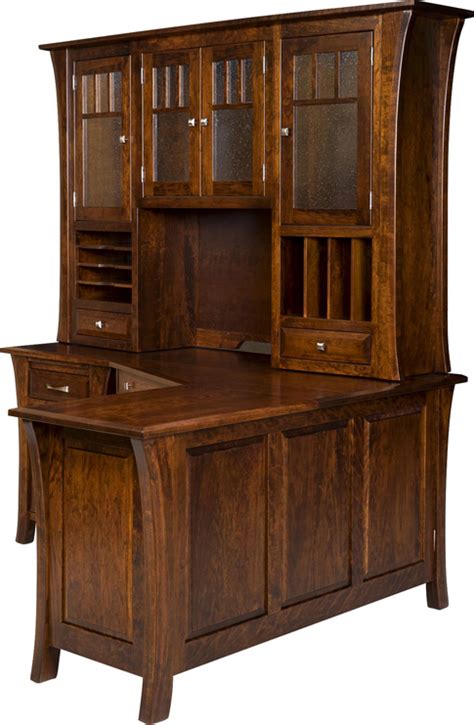 Ensinada L Shaped Desk with Hutch - Amish Furniture Factory