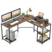 GIKPAL 55" L-Shaped Gaming Computer Desk, Study Table Workstation Home Office Desk with Storage ...