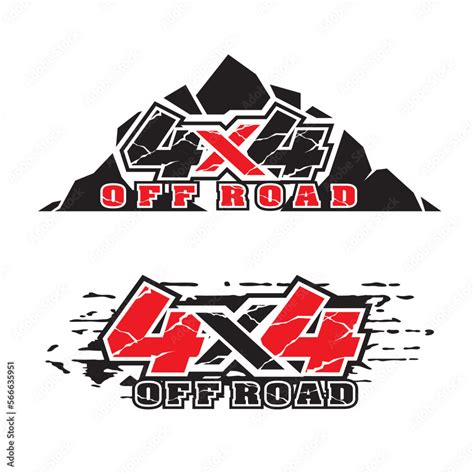 4x4 logo for 4 wheel drive truck and car graphic vector. Design for vehicle vinyl wrap_20230131 ...