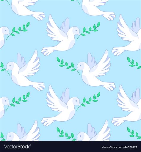 Dove of peace seamless pattern Royalty Free Vector Image