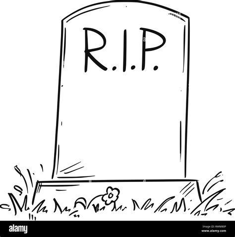 Cartoon Drawing of Tombstone With RIP or Rest in Peace Text Stock Vector Image & Art - Alamy