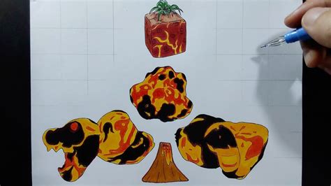 How to draw Magma Blox Fruits - YouTube