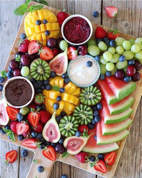 letscookvegan: “Fresh fruit platter by @the_smallseed_ 💖 with coconut yogurt, raspberry chia jam ...