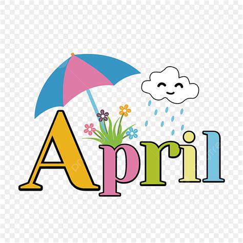 April Rain Clipart Vector, Cute Rain Cloud And Umbrella April Clip Art Svg, April Clipart ...