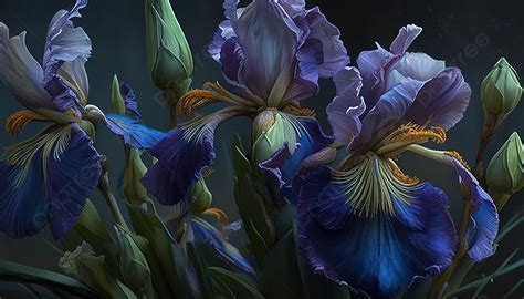 The Blue Iris Against A Dark Background, Pictures Of Irises Background ...