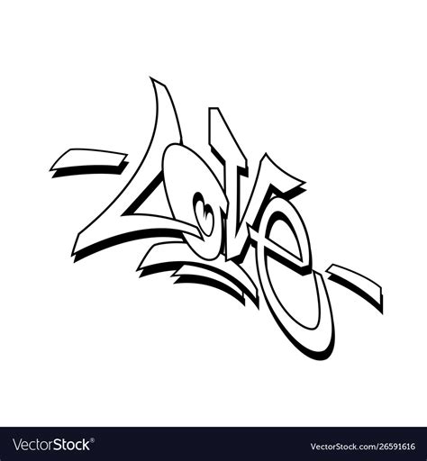 Love word drawn hand in graffiti style Royalty Free Vector