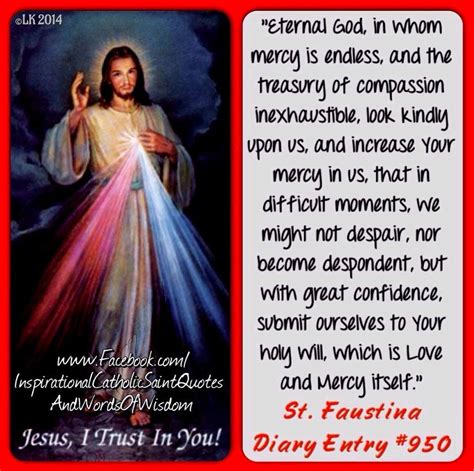 St. Faustina, Diary Entry #950 (Divine Mercy) Catholic Bible Verses ...