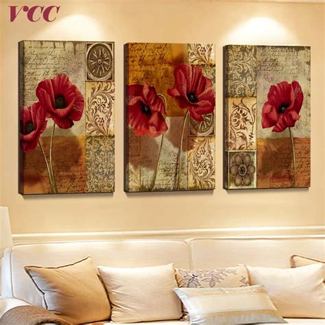 3 Piece Canvas Art Flowers,Paintings On The Wall,Wall Art Canvas Painting,Canvas Prints,Wall ...