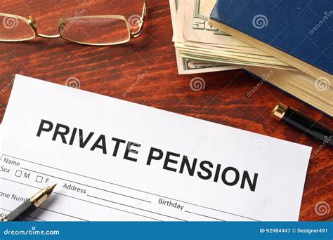 Private pension form. stock image. Image of finance, private - 92984447