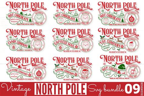 Vintage North Pole SVG Bundle | Creative Market