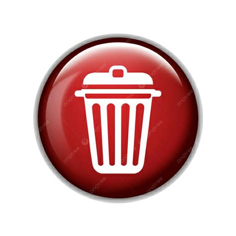 Rubbish Bin Icon Vector Design Red Ui Button, Rubbish Bin Icon Vector Design Red Ui Button Icon ...
