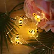 1pc Little Bee Led String Lights 6 6ft 20 Bees Fairy Lights For Bedroom ...