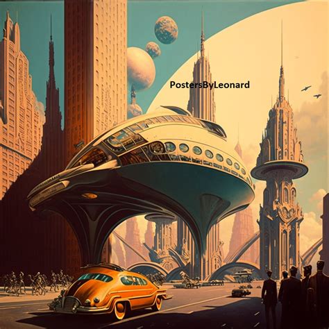 Retro Futurism City - Etsy