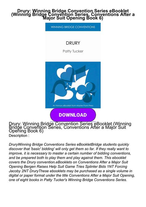 [Read] EBOOK⚡ Drury: Winning Bridge Convention Series eBooklet (Winning Bridge Convention by ...