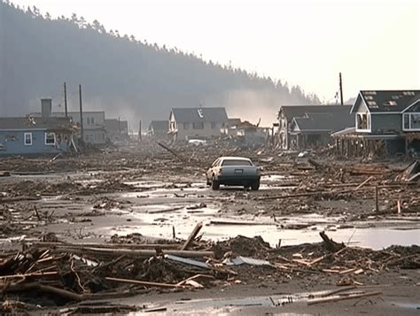 The 2001 Great Cascadia 9.1 Earthquake & Tsunami - Pacific Coast of US/Canada : r/midjourney