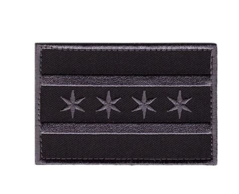 Chicago Flag Patch (Embroidered Hook) (Grey) – MILTACUSA