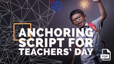 Anchoring Script for Teachers' Day [With PDF] - English Compositions