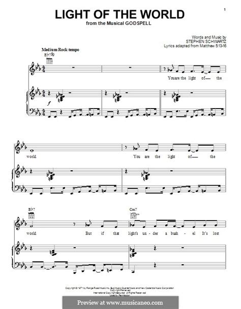 Light of the World by S. Schwartz - sheet music on MusicaNeo