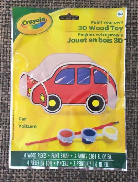 CRAYOLA PAINT YOUR Own 3D Wood Toy Car $4.95 - PicClick