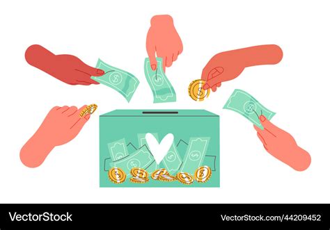 People donate money to charity Royalty Free Vector Image