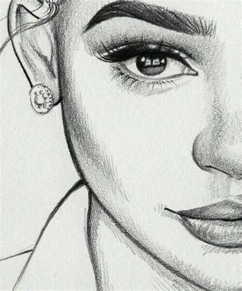 Girl Drawing Sketches, Pencil Art Drawings, Art Drawings Sketches Simple, Eye Drawing, Easy ...