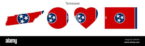 Tennessee flag icon set. American state pennant in official colors and ...