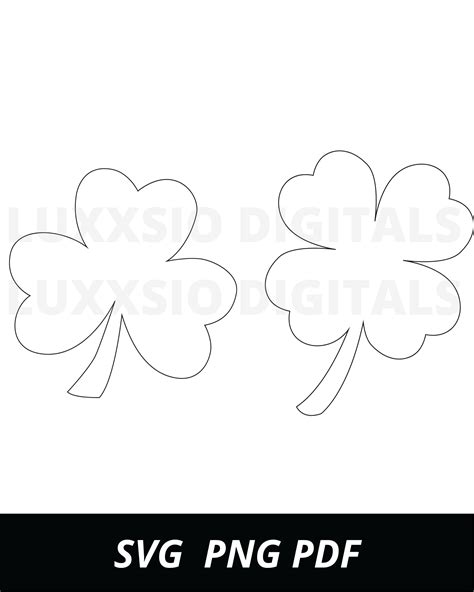 Clover Outline Svg Shamrock Outline Svg Files for Cricut Svg - Etsy