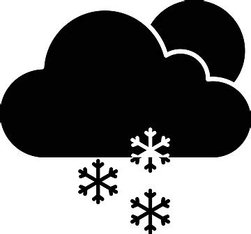 Scattered Snow Glyph Icon Illustration Cloudy Sunshine Vector ...