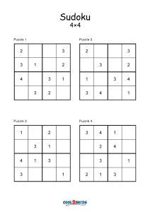 printable sudoku for kids 4x4 grid easy - sudoku 4 4 worksheets 99worksheets - Ronald Pearson