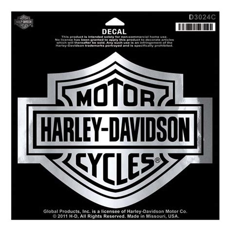 Harley-Davidson Bar & Shield Chrome Large Decal, Large Size Sticker ...