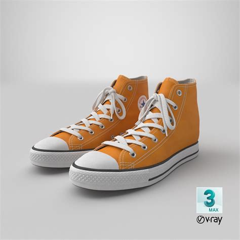 Basketball Leather Shoes Orange model - TurboSquid 1785410