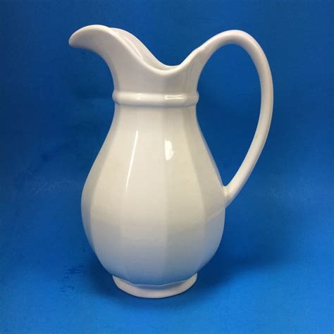 White Ceramic Water Pitcher / Pin On The One That Got Away