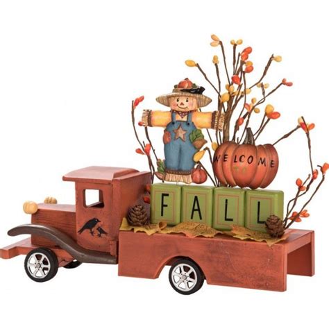 Fall Wooden Truck Decoration - Dry Gulch Home Decor Fun centerpiece for your Halloween and ...