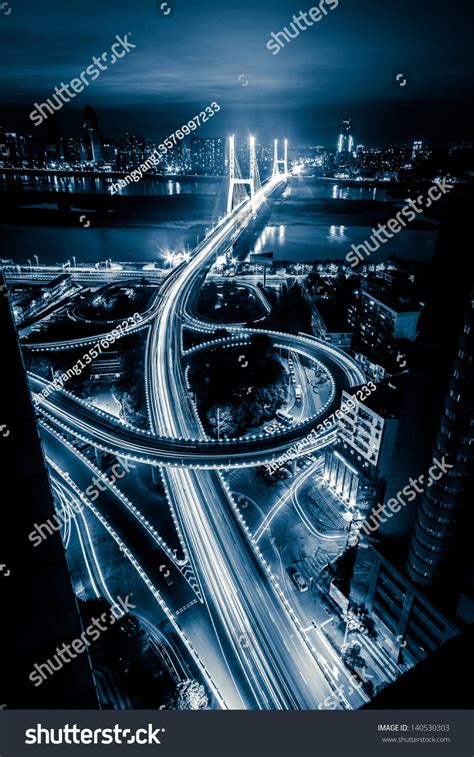 Night View Bridge City Shanghai China Stock Photo 140530303 | Shutterstock