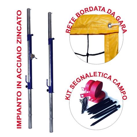 Beach volleyball kit complete with 80 mm posts, competition net and ...