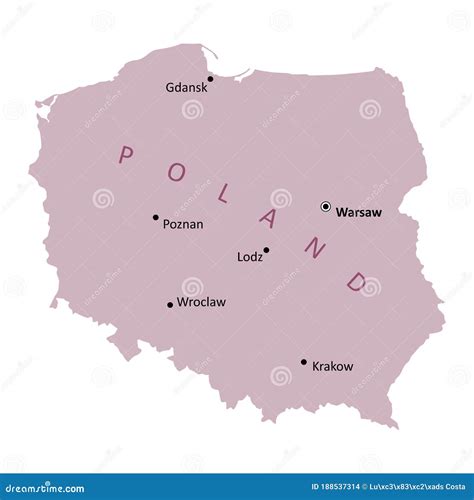 Poland Map. Cities, Regions. Vector Royalty-Free Cartoon ...