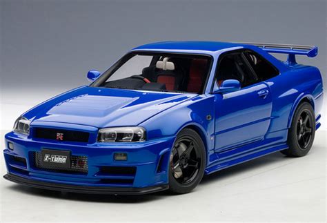 1/18 AUTOart NISSAN R34 GT-R GTR NISMO Z-TUNE (BAYSIDE BLUE) Diecast Car Model - LIVECARMODEL.com