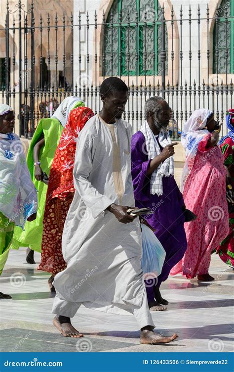 Unidentified Senegalese People in Colored Traditional Clothes W ...