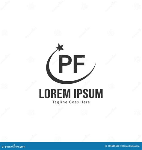 Initial PF Logo Template with Modern Frame. Minimalist PF Letter Logo ...