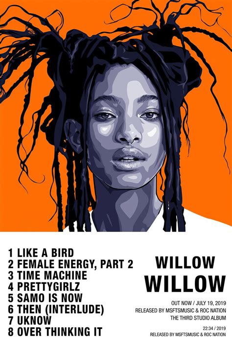 Willow Smith Lyric Portrait Poster | Etsy