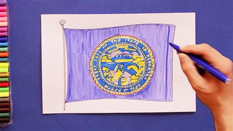 How to draw the Flag of Nebraska State - YouTube