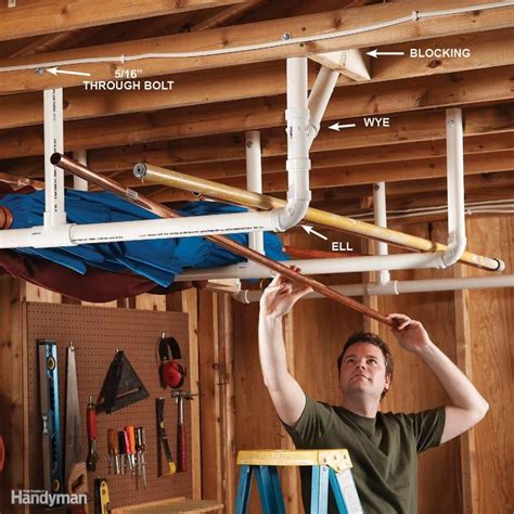 PVC Hacks | Overhead garage storage, Garage storage solutions, Garage ...